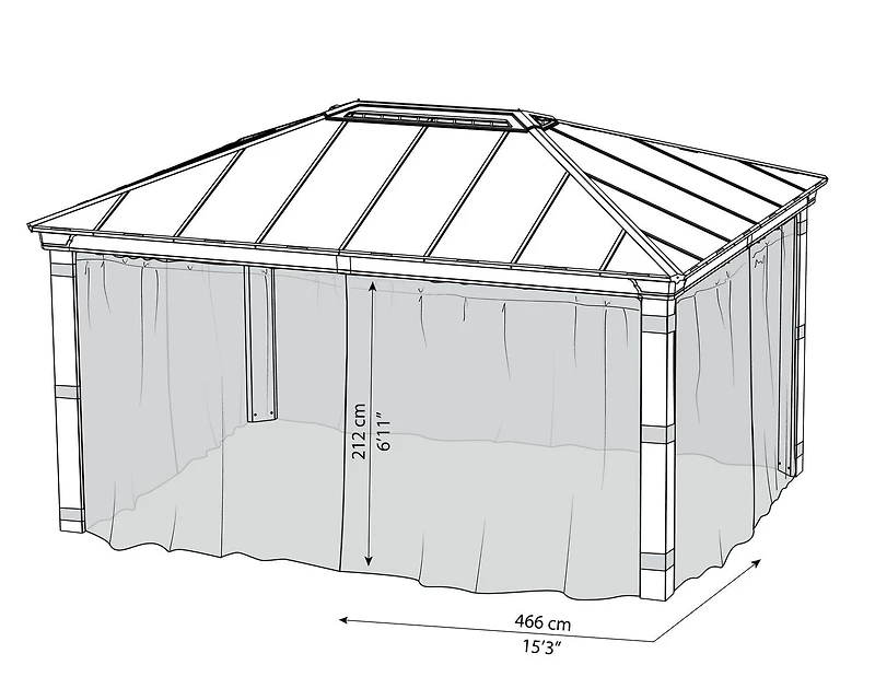 CANOPIA by PALRAM Dallas 14 ft. x 16 ft. Gazebo Netting Set