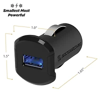 Adaptateur de prise allume-cigare USB mobile 12 W à port unique Scosche USBC121MSG Revolt