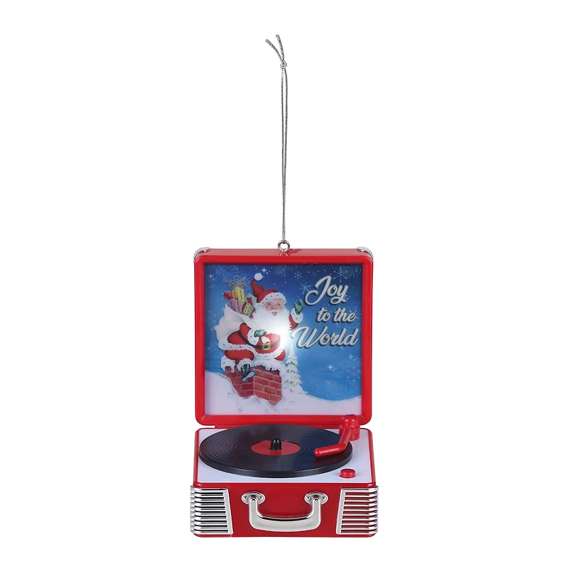 Mr. Christmas Tourne-disque vinyle rétro de 3,8 pouces, rouge
