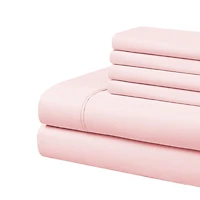 Swift Home Luxury 6-Piece Sheet Set with Extra Pillow Case, Queen, Blush