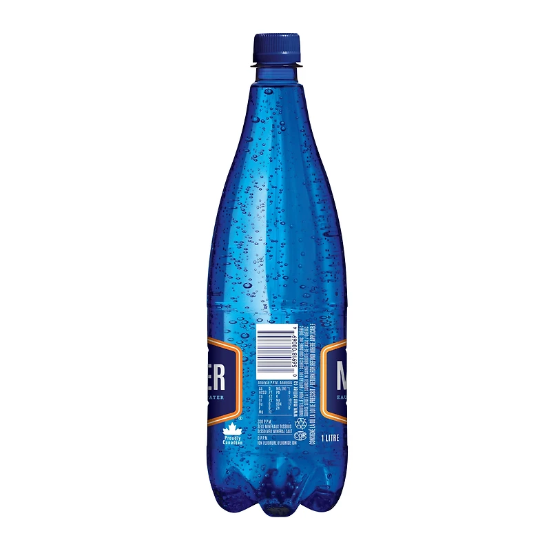 Montellier Eau de source naturelle gazeuse à la clémentine 1 L, Bouteille