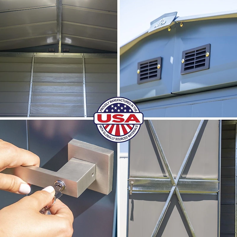 Arrow Select Steel Storage Shed, 10x14, Gris bleu