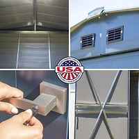 Arrow Select Steel Storage Shed, 10x14, Gris bleu