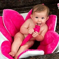 Blooming Bath The Original Baby Bath Seat - Premium Baby Bathtub, Fits Most Sinks - Luxuriously Soft - Newborn to 6 months - Baby Essentials - Baby Gifts - 32" - Pink