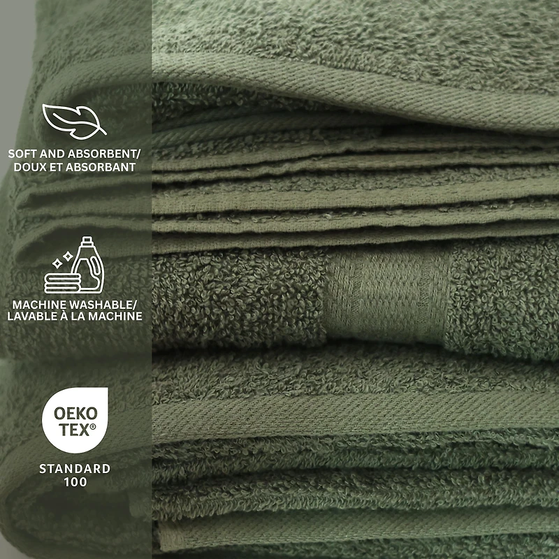 Mainstays 4pk Bundle Set - 2 Hand Towels, 2 Bath Towels, Towel Bundle Set - Measuring 27x52'' & 16x26''