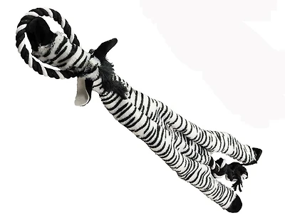 SPOT Skinneeez Extreme Jungle Zebra Stuffing Free Plush Tug Dog Toy