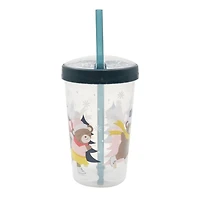Holiday Time Blue Plastic Straw Tumbler, 3.5 inch x 3.5 inch x 7.9 inch, 1 Piece