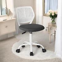 Chaise de bureau ergonomique pour enfant Homy Casa avec roulettes pivotantes et réglables en hauteur, structure robuste, tissu en maille noire