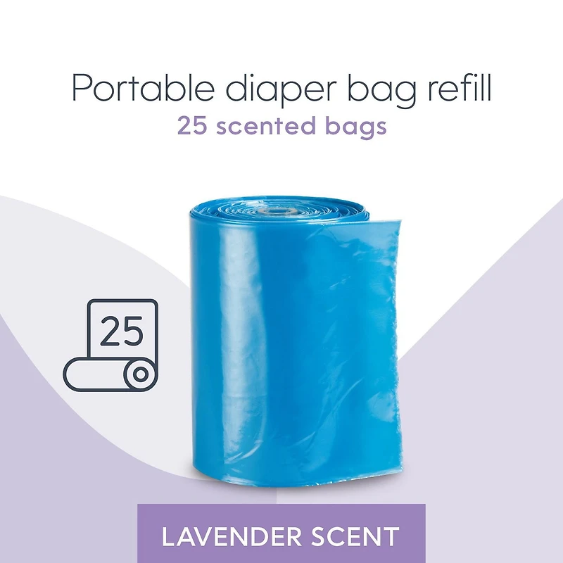 Recharge de sac à couches portable Diaper Genie 25 sacs