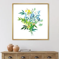 Designart Guirlande de fleurs des prés ART MURAL À CADRE FLOTTÉ