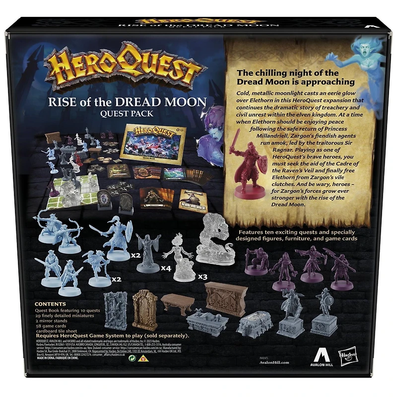 Avalon Hill HeroQuest Rise of the Dread Moon Quest Pack, Requires HeroQuest Game System to Play, Roleplaying Games for 2-5 Players, Ages 14+