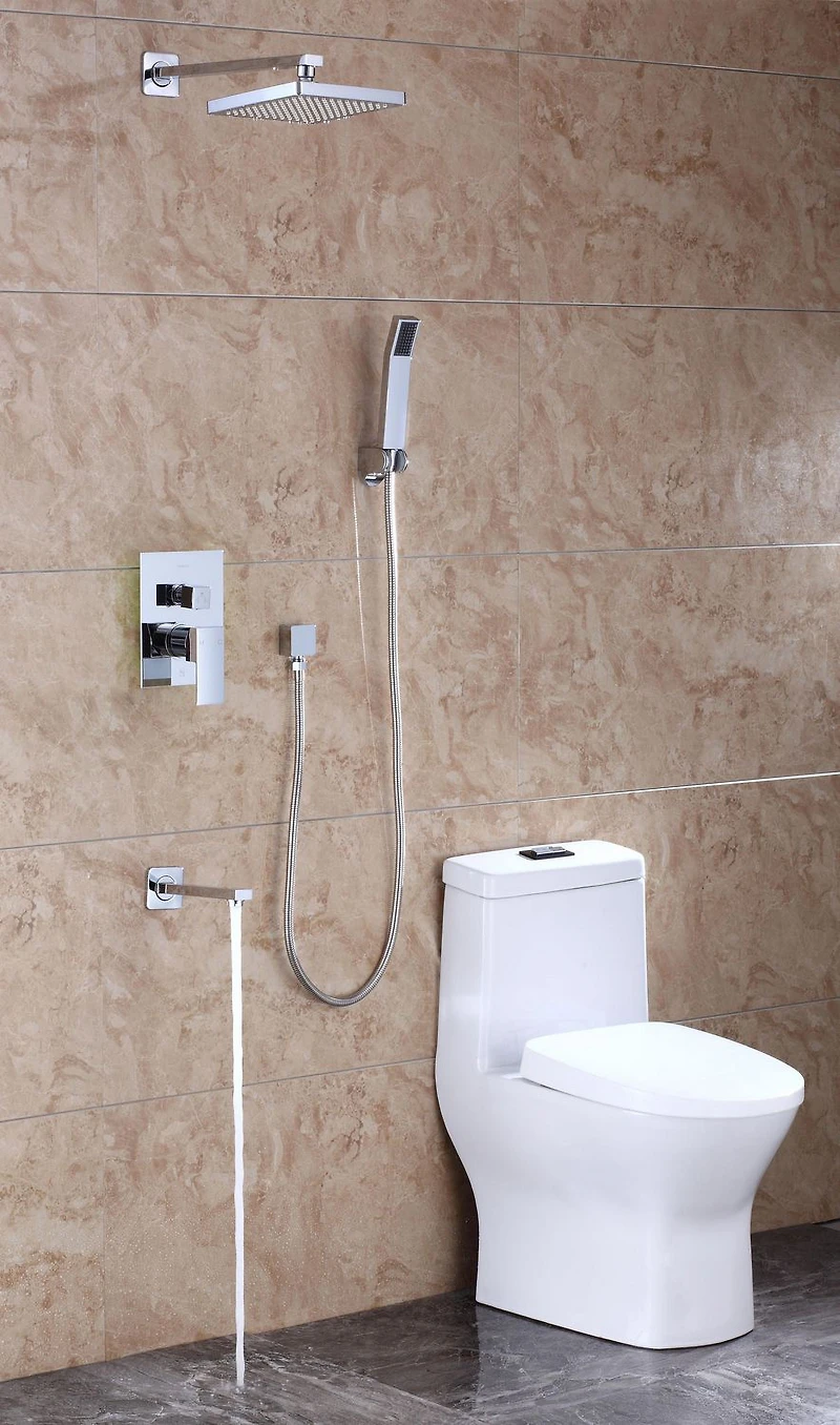 American Imaginations Ensemble de douche mural en acier inoxydable de couleur chrome AI-29315