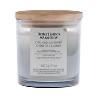 Better Homes & Gardens Scented 2-wick 12 oz. Parrafin Wax Ombre Jar Candle, Oak & Lavender, Parrafin Wax Blend