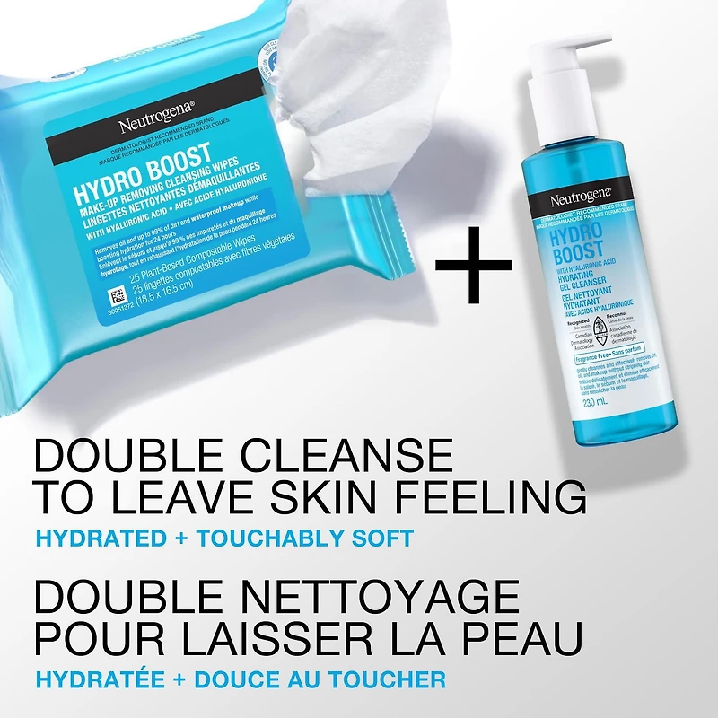 Gel nettoyant hydratant Neutrogena® Hydro Boost, Nettoyant pour le visage, Sans parfum, Acide hyaluronique, Non comédogène, Sans parabènes 230 ml