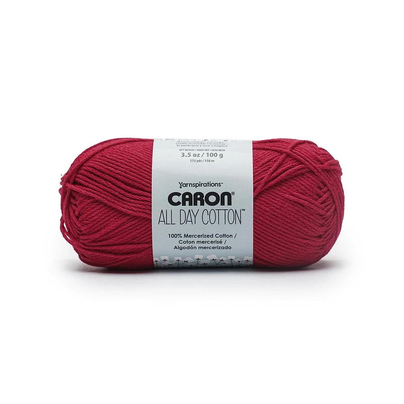 Caron® All Day Cotton™ #4 Worsted (Medium) Cotton Yarn, 3.5oz/100g 173 Yards