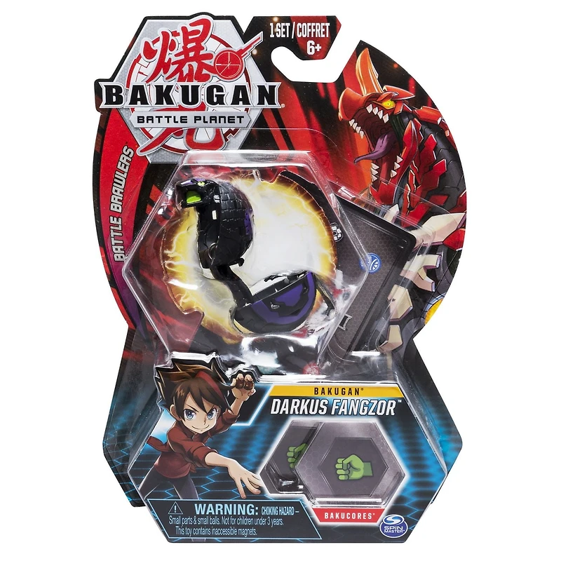 Bakugan, Darkus Fangzor, Créature transformable à collectionner de 5 cm, à partir de 6 ans