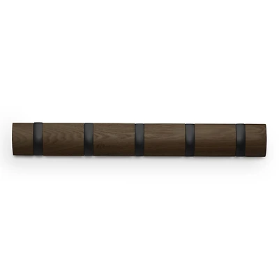 Umbra Flip Wall Mounted Coat Rack,Black/Walnut