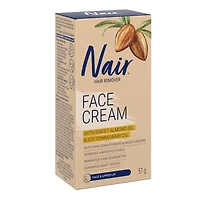 Nair Hair Removal Cream for Face & Upper Lip with Sweet Almond Oil and Baby Oil, 57 g