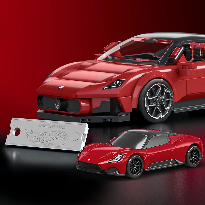 Mattel Brick Shop Hot Wheels Maserati MC20 Building Toy Kit (250 Pieces), for Collectors - Walmart Exclusive