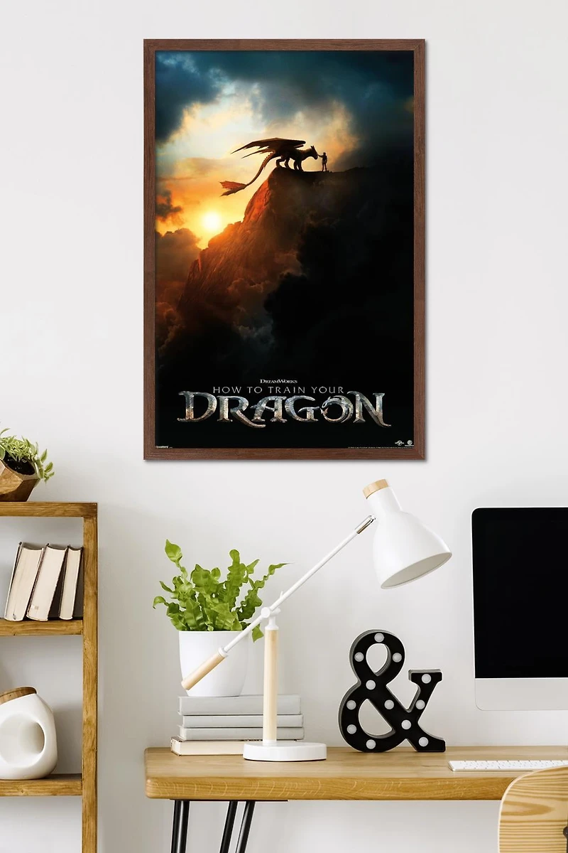 How To Train Your Dragon (2025) - Teaser One Sheet Wall Poster, 22.375" x 34" Framed
