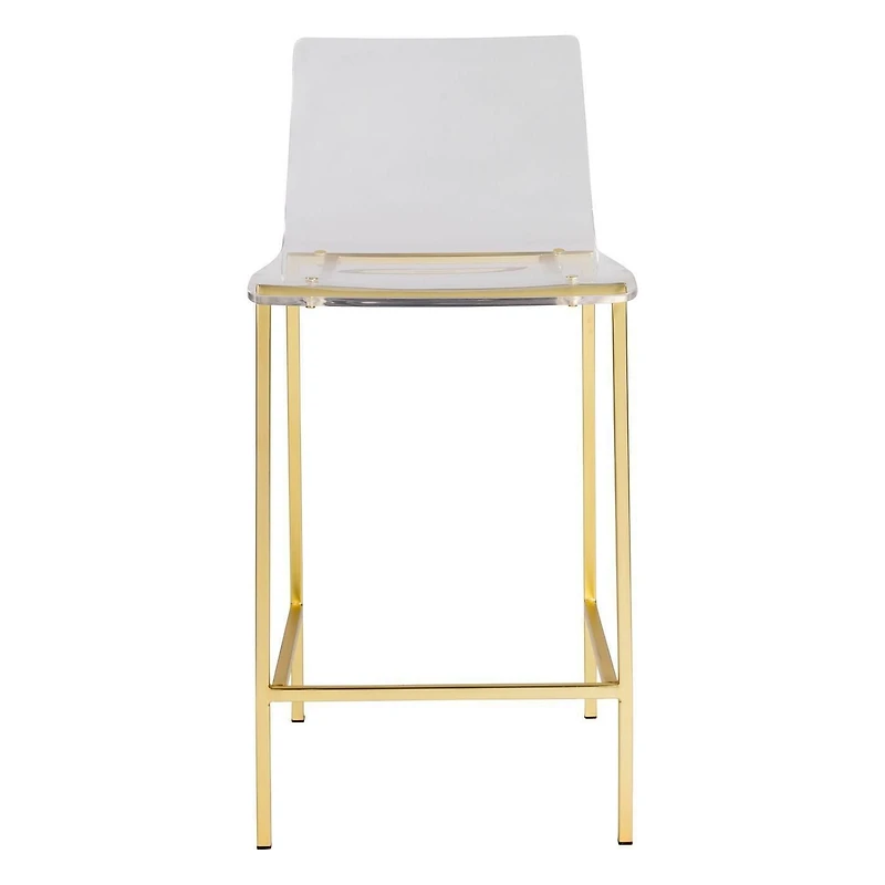 Plata Import - Transparent Tabouret de comptoir, pieds dorés