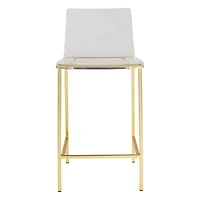 Plata Import - Transparent Tabouret de comptoir, pieds dorés