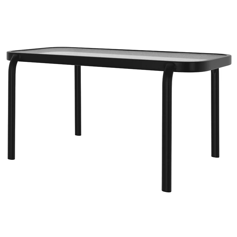 Mainstays Steel Outdoor Stacking Glass Table, Black