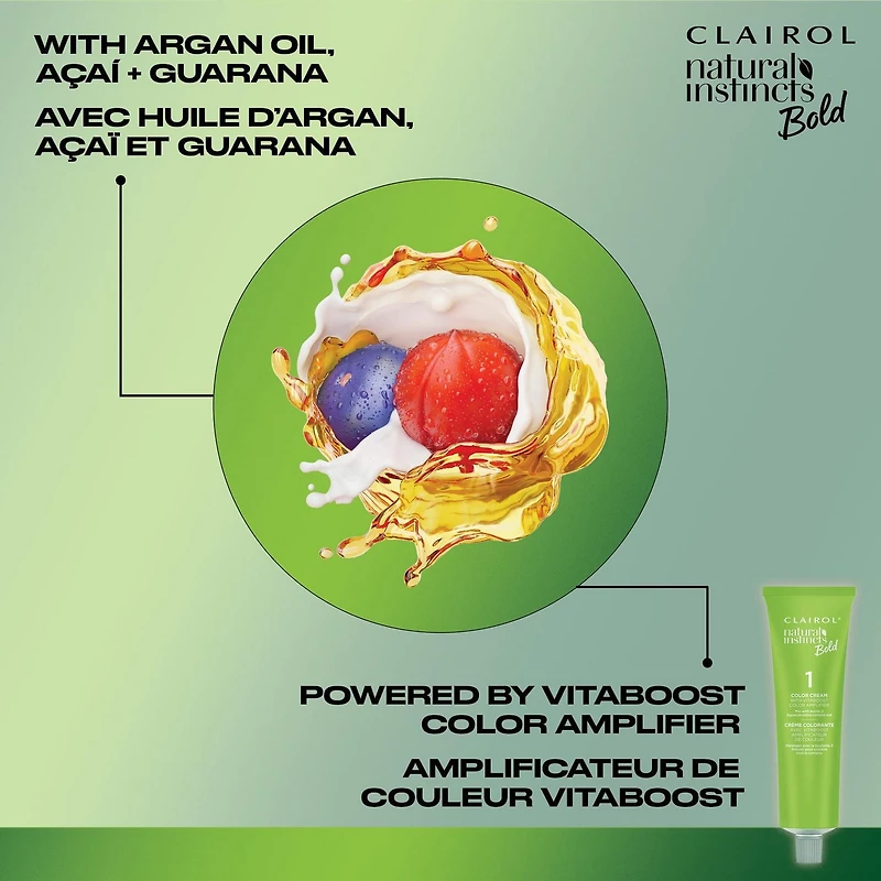 Clairol Natural Instincts Bold Permanent Hair Dye with 0% ammonia, 0% AMMONIA