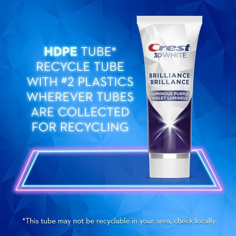 Dentifrice violet blanchissant Crest 3D White Brillance, Menthe lumineuse 85 ml