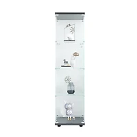 Noble House Glass Display Cabinet 4 Shelves with Door,Black