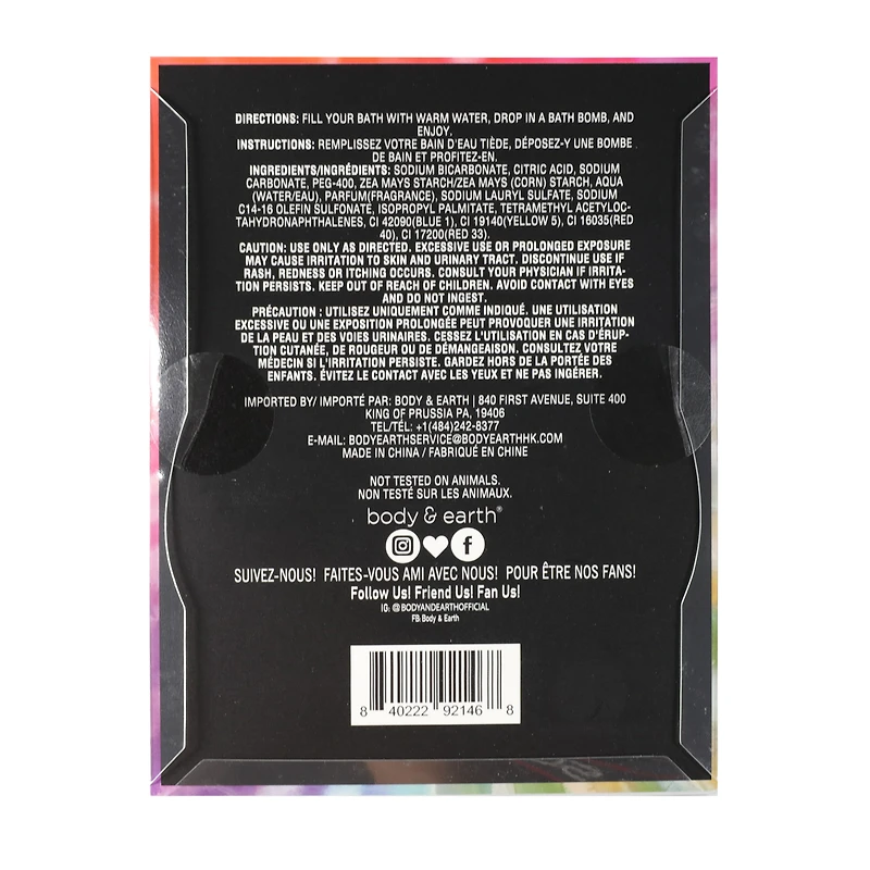 Body & Earth Licorne de bombe de bain arc-en-ciel