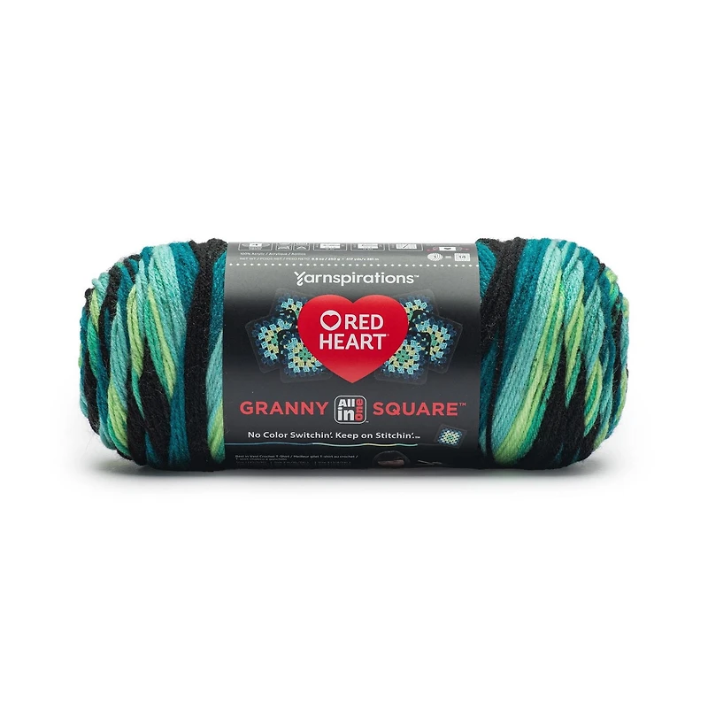 Red Heart® All In One Granny Square™ #4 Worsted (Medium) Acrylic Yarn 8.8oz/250g 417 Yards