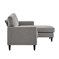 Dorel Living Kaci Reversible Contemporary Upholstered Sectional, Gray