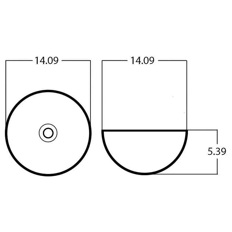 American Imaginations -in. W Above Counter White Bathroom Vessel Sink For Wall Mount Wall Mount Drilling AI