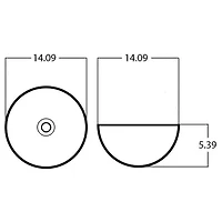 American Imaginations -in. W Above Counter White Bathroom Vessel Sink For Wall Mount Wall Mount Drilling AI
