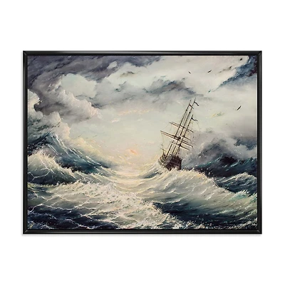 Designart Lutte avec les éléments ART MURAL À CADRE FLOTTÉ