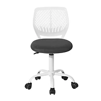 Chaise de bureau ergonomique pour enfant Homy Casa avec roulettes pivotantes et réglables en hauteur, structure robuste, tissu en maille noire