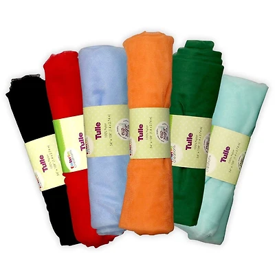 Fabric Creations Tissu de tulles assortis — 54" × 108" (1, 4 m × 2,74 m), 100% nylon, couleurs assorties Tissu en tulle assort - 54" x 108" / 1.4 m x 2.74 m