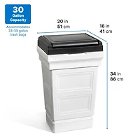 Step2 Atherton Patio Garbage Container (Classic White)