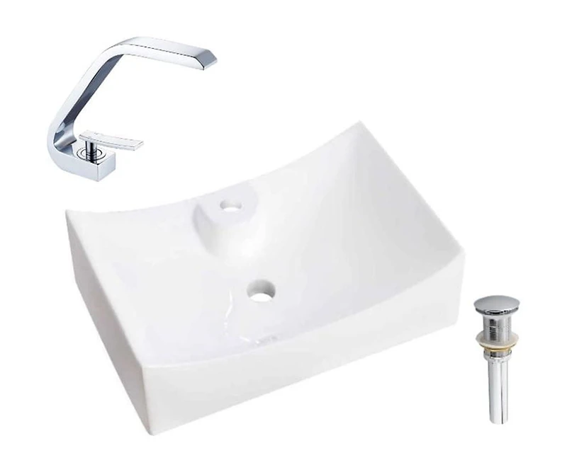 DROP Bath and Kitchen DR091483 Bathroom Vessel Sink Set