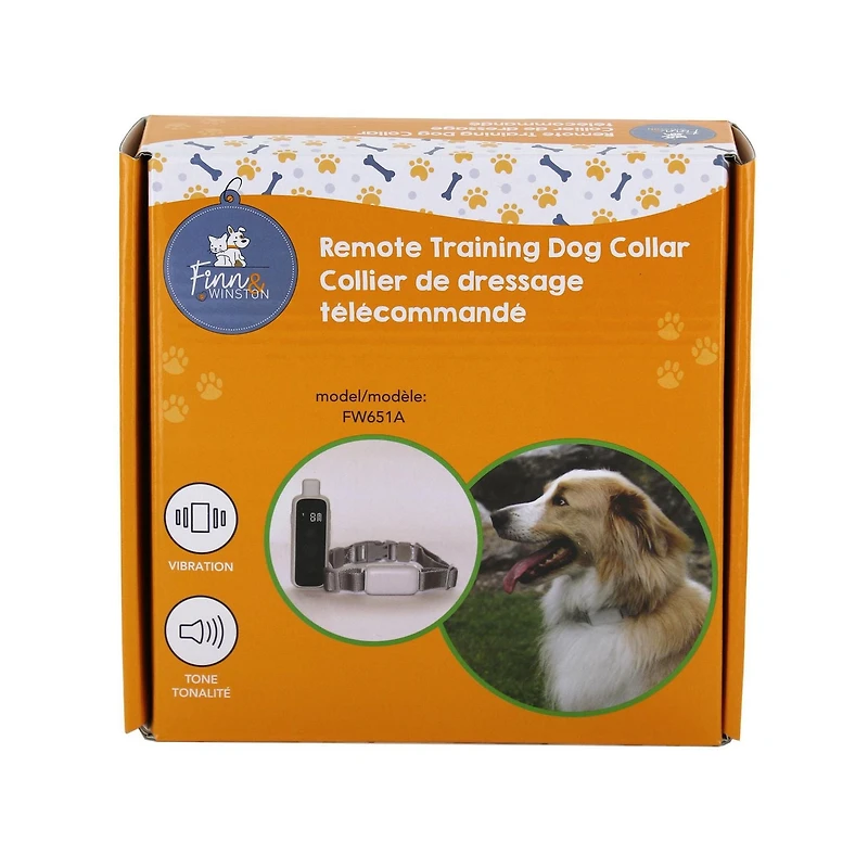 Collier de dressage télécommandé sans décharges électriques pour chien de Finn & Winston