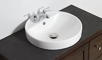 American Imaginations AI-31145 18.25 pouces W Drop dans le récipient blanc pour 3H4-in. Centre de forage
