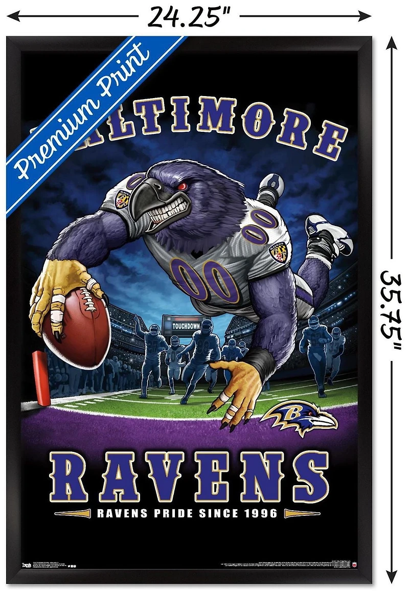 NFL Baltimore Ravens - End Zone 17 Wall Poster, 14.725" x 22.375"