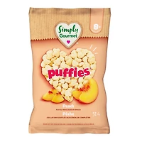 Collation pour bébé Simply Gourmet Puffies à la Pêche Collations soufflées aux céréales