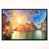 Design Art Grand Canal Venice Panorama Framed Canvas Art Print