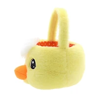 Façon de célébrer le panier en peluche de poussin joufflu