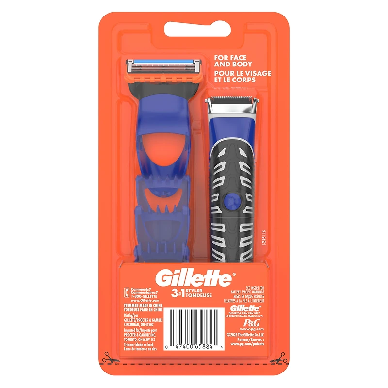 Gillette Fusion5 Styler Facial Hair Trimmer for Men, All-in-One Shave, Trim, and Edgeillette Trimmer for Men’s Grooming, 1CT