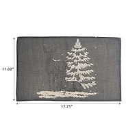 Polyester Placemat Reindeer And Tree - Set of 12