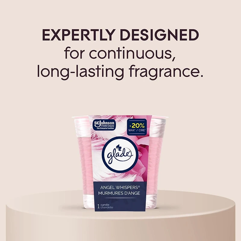 Glade® Scented Candle Air Freshener, Angel Whispers, 1-Wick Candle