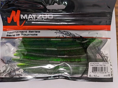 Matzuo MTZ-SSTIZ6-GPBF Simcoe stix citrouille verte flocon noir 6" (paquet de 10) Simcoe stix citrouille verte f